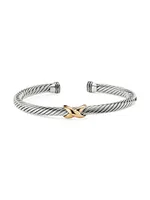 X Classic Cable Station Bracelet Sterling Silver