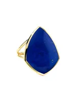 Polished Rock Candy 18K Yellow Gold & Lapis Lazuli Ring