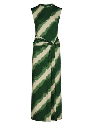 Wrapped Color Midi-Dress