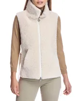 Dyed Shearling & Quilted Shell Vest