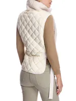 Dyed Shearling & Quilted Shell Vest