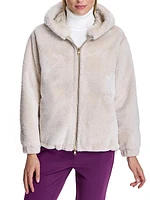 Reversible Hooded Shearling Jacket