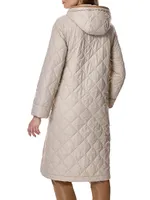 Quilted Nylon Hooded Coat