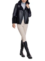 Leather & Shearling Biker Jacket