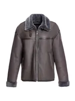 Tonal Shearling Aviator Jacket