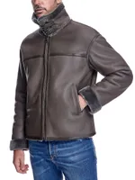 Tonal Shearling Aviator Jacket