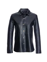 Leather Snap-Front Shirt