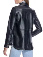 Leather Snap-Front Shirt