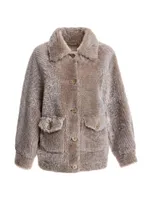 Oversized Shearling Button Jacket