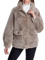 Oversized Shearling Button Jacket