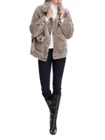 Oversized Shearling Button Jacket