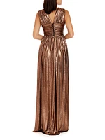 Jaclyn Metallic Foil Jersey Gown