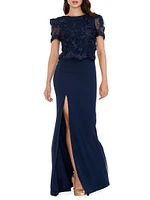 Ramona Floral Stretch Crepe Mermaid Gown