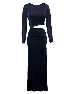 Candace Metallic Jersey Cut-Out Maxi Dress