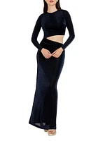 Candace Metallic Jersey Cut-Out Maxi Dress