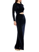 Candace Metallic Jersey Cut-Out Maxi Dress