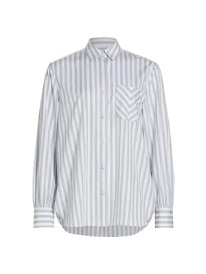 Maxine Striped Cotton Long-Sleeve Shirt