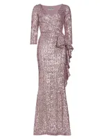 Fridaus Sequined Ruffle Gown