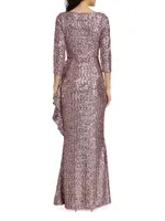 Fridaus Sequined Ruffle Gown
