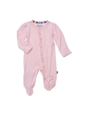 Baby Girl’s 2-Piece Ruched Footie Set