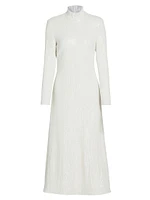 Zip Sequin Turtleneck Dress