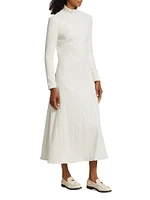 Zip Sequin Turtleneck Dress