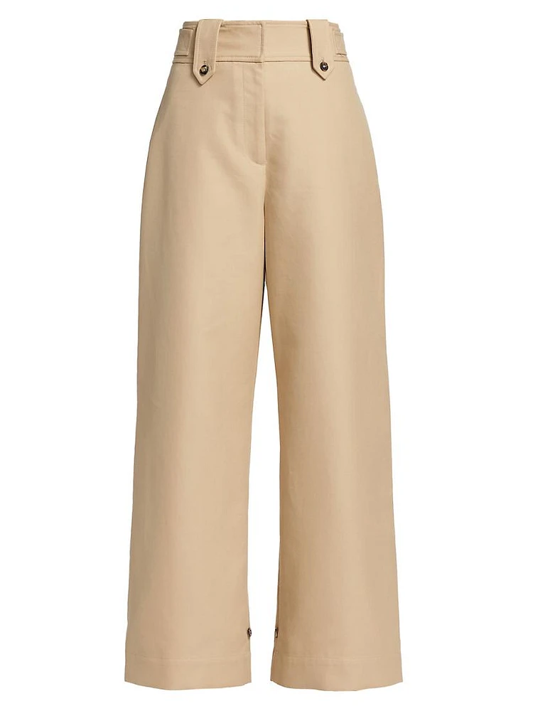 Cotton Wide-Leg Suiting Pants