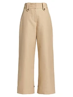 Cotton Wide-Leg Suiting Pants