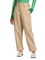 Cotton Wide-Leg Suiting Pants