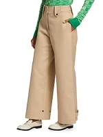 Cotton Wide-Leg Suiting Pants