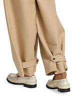 Cotton Wide-Leg Suiting Pants