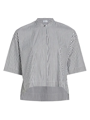 Poplin Striped Cropped Shirt