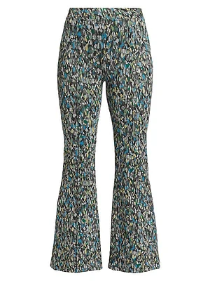 Dotted Flared Pull-On Pants