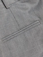 Herringbone Wool Straight Pants