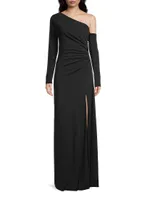 Social Asymmetric Sleeve Gown