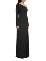 Social Asymmetric Sleeve Gown