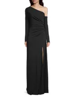 Social Asymmetric Sleeve Gown