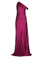 Social Draped One-Shoulder Gown