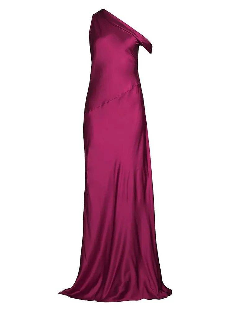 Social Draped One-Shoulder Gown