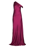 Social Draped One-Shoulder Gown