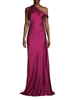 Social Draped One-Shoulder Gown