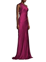 Social Draped One-Shoulder Gown