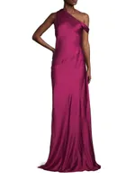 Social Draped One-Shoulder Gown