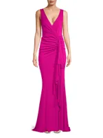 Cascade Sleeveless Draped Gown