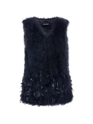 Long Feather Vest