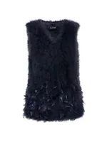 Long Feather Vest