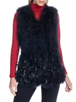 Long Feather Vest