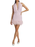 Wake Isolde Feather-Hem Minidress