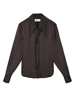 Wake Ione Lace-Up Satin Shirt