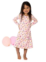 Little Girl's & Girl's Candy Hearts Long-Sleeve Dress